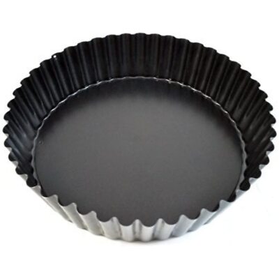 Paderno World Cuisine Deep Non-Stick Removable Base Tart pan, 9.5in, Black