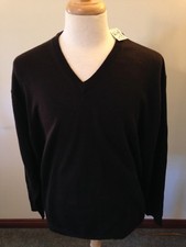 NWT Men's Jos A Bank Brown Merino Wool Blend V-Neck Sweater-XXL 2XL