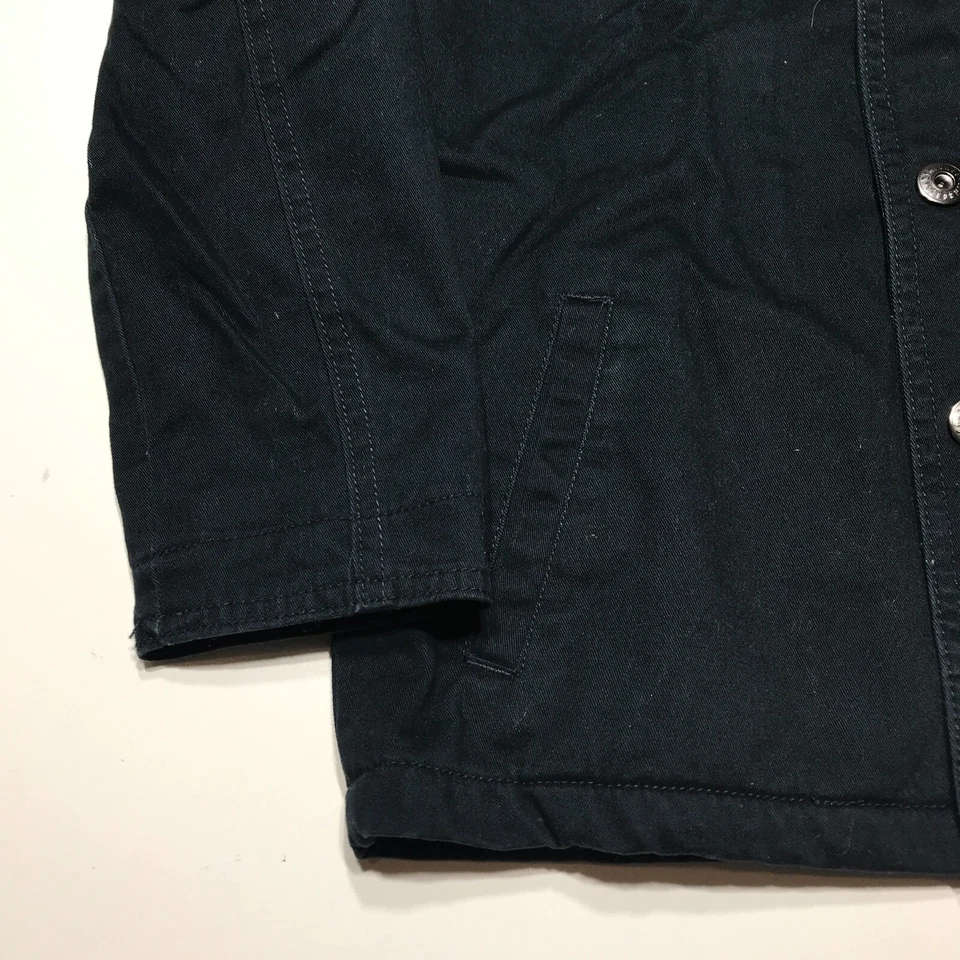 Gymboree Shirt Jacket Boys Youth Sz M (7-8) Button Navy Blue w/ Corduroy Collar - Image 4 of 4