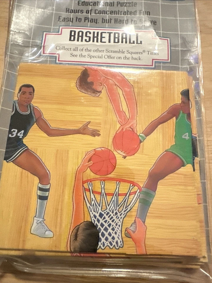 SCRAMBLE SQUARES Puzzles USPS B. Dazzle Basketball 9 Piece 1994 Block Puzzle - Image 2 of 4