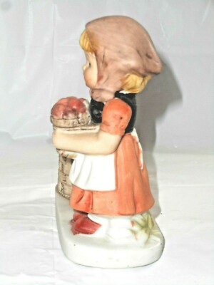 Wagner & Apel Little Girl with Apples Figurine Marked 1980 WA on