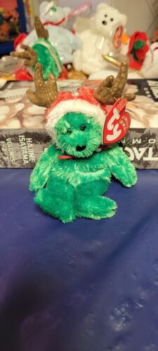 TY Jingle Beanie Baby - 2002 HOLIDAY TEDDY (Green Version) (5.5 inch) - MWMTs - Picture 1 of 3