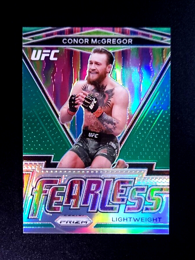 2021 Prizm Conor McGregor Prizm Fearless Green Prizm Card UFC #1