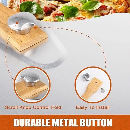 12 Inch Pizza Peel Oven Aluminium Foldable Wood Handle and Pizza paddle - Picture 11 of 16