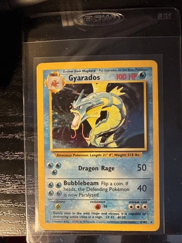 1999 Pokemon Game #6 Gyarados Holo Card