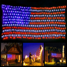 Led Flag Net Lights of the United States, American Flag Lights, Waterproof Ameri