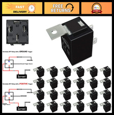 12V 40/30 Amp Car Relay 4-Pin SPST Auto Switches  Starters - Pack of 25