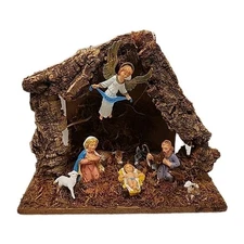 Vintage Fontanini Depose Italy Nativity Manger Scene 5 Figure Christmas Jesus