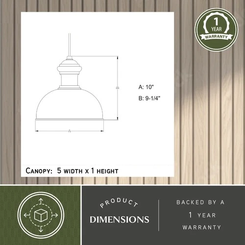 Vaxcel Lighting T0152 Bronze Franklin Single Light 10"W Outdoor Pendant - Picture 5 of 9