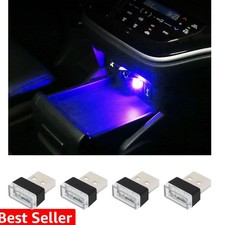 4 PCS USB LED Car Interior Atmosphere Lamp, Plug-in USB Decor Night Light, Po...