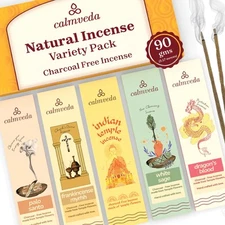 Natural Incense Sticks Variety Pack - (5 Variants) Charcoal Free Inscents-Sti...