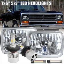 Pair 5x7 7x6 Inch Led Headlights Hilo Beam For Dodge D150 D250 D350 Ram 50 A Pair 5x7 7x6 Inch Led Headlights Hilo Beam For Dodge D150 D250 D350 Ram 50 A
