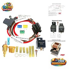 40a Waterproof Relay Kit Electric Fan Wiring And Thermostat Set For Reliable...