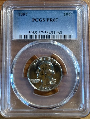 1957 Proof Washington Quarter 25c - PCGS PR 67
