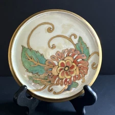 Antique MZ Altrohlau Trivet Hand Painted Signed Art Nouveau Plate 1928