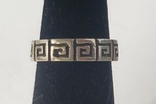 Vtg Sterling Silver Greek Key Band Ring Lot Sz 4