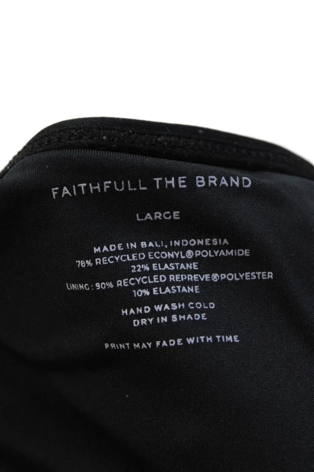 Pantalones de baño Faithfull The Brand a lunares de corte alto negros talla L Foto 3 de 3