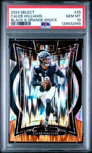 PSA 10 CALEB WILLIAMS BLACK & ORANGE SHOCK (RC) ROOKIE 2024 SELECT #25 GEM MINT