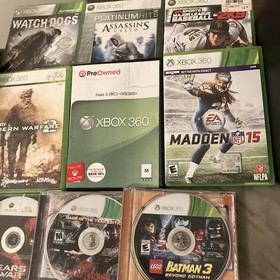 Microsoft Xbox 360 Slim Console 250GB + 10 Games + Controller +Cords Tested 100%