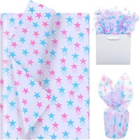 Sternen-Seidenpapier GroßPackung 20 Blatt Blau Rosa Geschenkpapier 20 StüCk