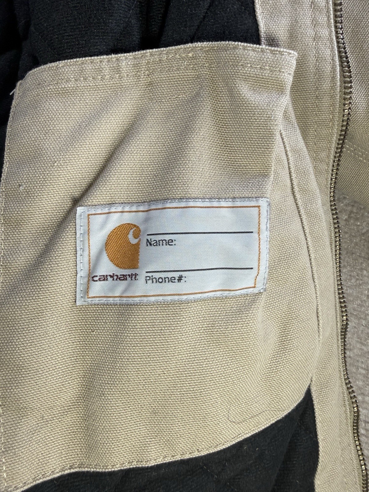 Carhartt Canvas Jacket Coat Youth XL 18-20 Tan Duck Canvas Quilted Hood image 9