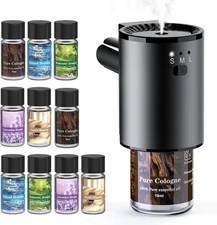 Smart Car Air Freshener Diffuser with Vent Clip, 3 Modes, 10 Refills