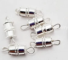 Silver Plated Twist Barrel Clasp 7x5mm Screw Clasp Jewelry Findings for Necklace