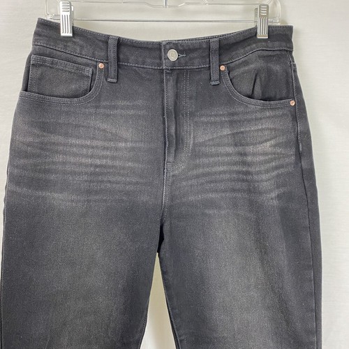 Pantalones de mezclilla No Boundaries para mujer 13 negros agujeros desgastados rodillas deshilachadas tiro alto - Imagen 2 de 12