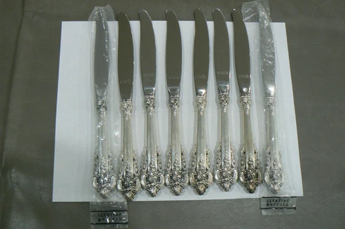 GRAND BAROQUE BY WALLACE STERLING SILVER 9" KNIVES 8 PIECE SET