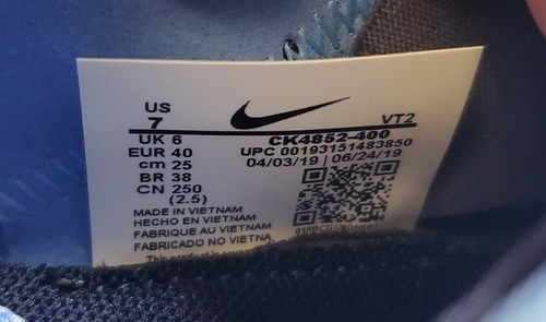 Nike React Element 55 UNC CK4852-400 North Carolina Blue Sz 7 Womens 8.5 Shoes - Picture 9 of 9