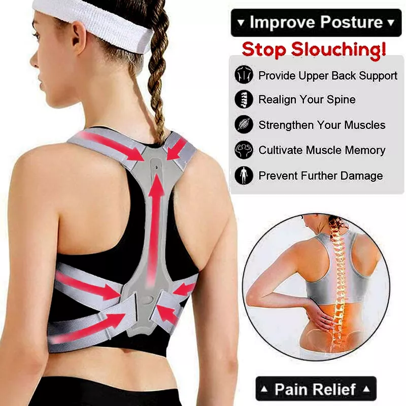 Medical Back Posture Corrector Shoulder Upper Neck Support Brace Belt Men  Women