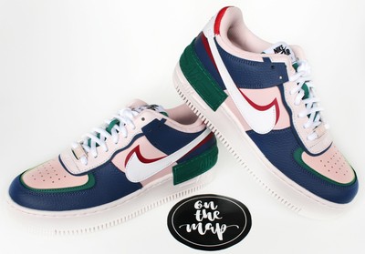 Nike Air Force 1 AF1 W Shadow Mystic Navy Blue Pink Red UK 5 8 9 10 11 US  New | eBay