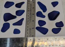 Tumbled Waves - Recycled Tumbled Premium Glass 15 Pack Frosted Royal Blue