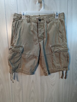 Abercrombie Fitch Cargo Shorts Mens Size 32 Brown Drawstring