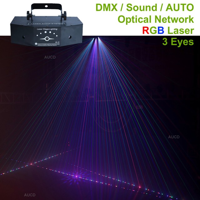 3 Eyes Rgb Laser Beam Rotate Patterns Projector Dmx Dj Party Show Stage Lighting For Sale Online Ebay
