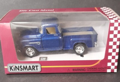 Kinsmart 1955 Chevy Stepside Pick Up Truck blau Diecast Pull Back Action 1/32