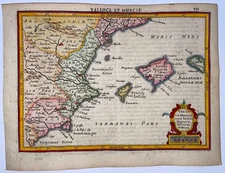 VALENTIA BALEARIC ISL. SPAIN 1614 MERCATOR HONDIUS ATLAS MINOR NICE ANTIQUE MAP