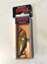 Rapala RNR-4 Rattlin Rap Lipless Bass Sinking Lure Plug METALLIC SILVER GOLD NEW