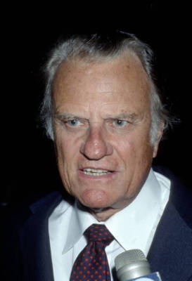 Billy Graham at Billy Graham Honored with a Star on the Holl - 1989 Old Photo 4
