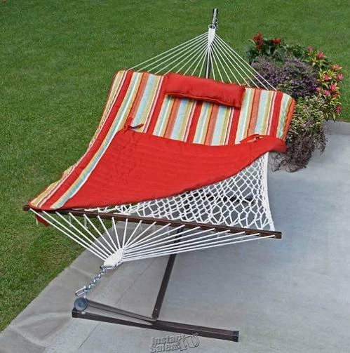 Algoma Rope Hammock Stand up Alone Combo Kit Orange Piper Stripe 8920STRIPE - Image 2 of 2