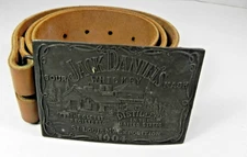  Tiffany Studio Jack Daniels Belt Buckle Belt  NY Montauk Silver Company Mens 34