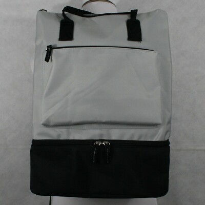 DSW Unisex Gray Canvas Nylon Backpack NEW Exclusive DSW Backpack Dual Shoulder strap Gray Fabric  main image 2
