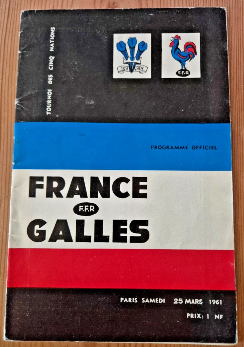 Programme France Vs Galles 1961 - Rugby Union - Vintage - Collection Sportive