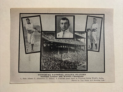 Pittsburgh Pirates WS Babe Adams Bill Abstein 1909 Baseball Team