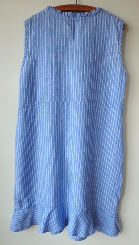 FLAX Designs Linen Dress 1G & 3G NWT Special Dress PERIWINKLE STRIPE - Picture 9 of 10