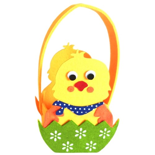 Felt Easters Animal Themed Basket for Holiday Candy Gift Bag with Handle - Picture 2 of 14