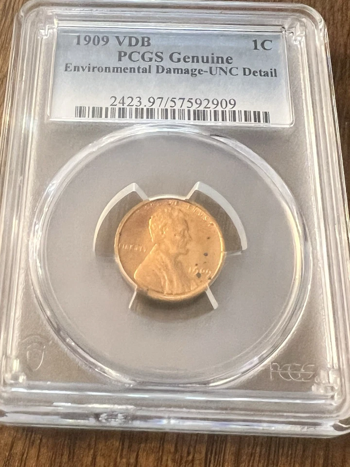 Lot Of 3 PCGS Slabbed, 1909-VDB Cent Coins, Details Grade - Image 3 of 4