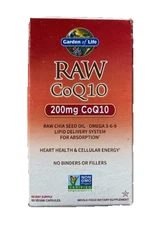 Garden of Life Raw CoQ10 200mg 60 Caps Exp. 5/2026+