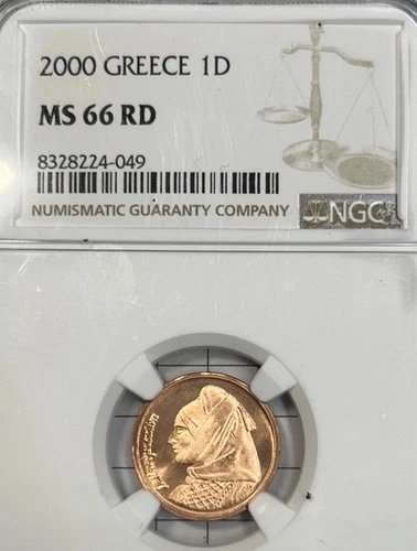 2000 Greece 1 Drachma NGC MS66RD