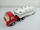 VINTAGE Tonka Mini Car Carrier Red / White Truck & Trailer — Excellent Condition